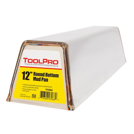 Toolpro 12 in Stainless Steel Round Bottom Mud Pan TP03066